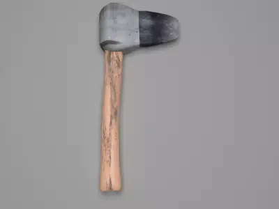  Rusty axe Low-poly 3D model