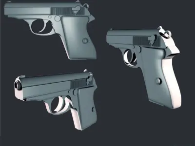 Pistol Low-poly 3D model order