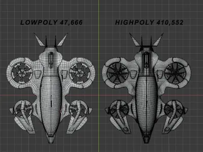 Drone-002 Low-poly 3D model