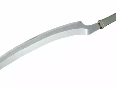 Curved sword 12 Low-poly 3D model