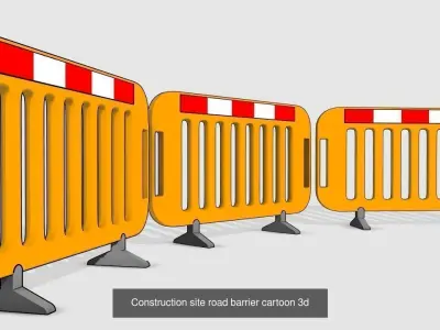 Road blocks and segregation value bundle 3D Model Pack