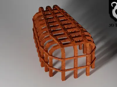 Metal tomb Low-poly 3D model