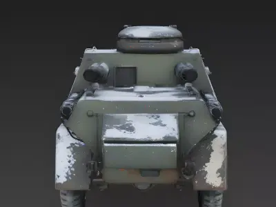 Realistic Abandoned Winter Armored Scout Car 3D Model Low-poly 3D model