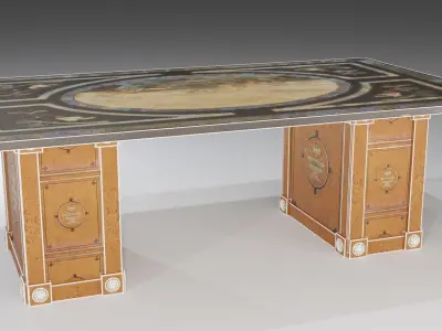 Antique desk Free low-poly 3D model