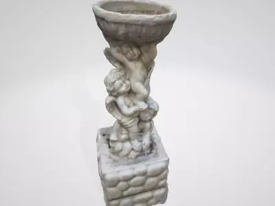 monument12 marble fountain with two figurines 3D model