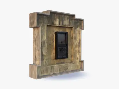 Cement Window 0002 Low-poly 3D model