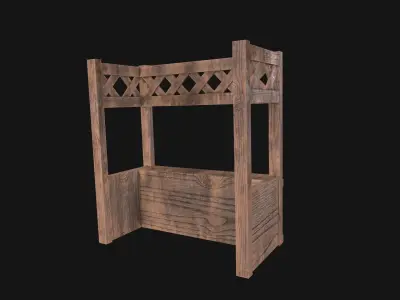 Tavern Counter Low-poly 3D model