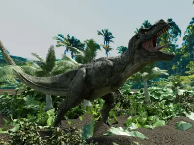 Tyrannosaurus Rex Animated and Rigged Low-poly 3D model