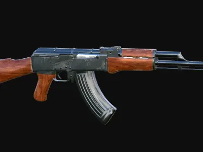 AK-47 PBR ak - rifle Low-poly 3D model