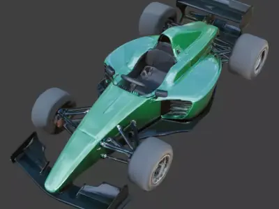 Green Formula Sport Race Car 3D Model Low-poly 3D model