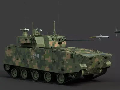 Chinese new airborne IFV Low-poly 3D model