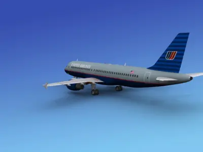 Airbus  A320 United Airlines 1 3D model