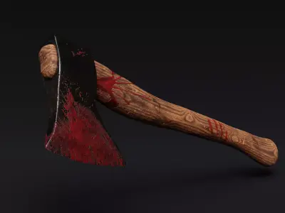 Bloody Axe Low-poly 3D model