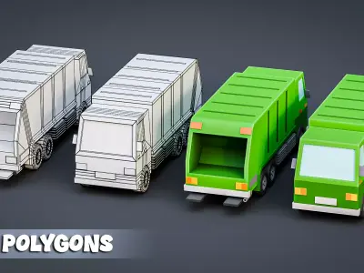 Low Poly Game-Ready Vehicle Pack   Low-poly 3D model