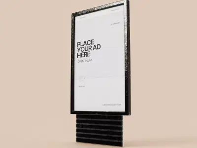 Advertising Billboard Vitrine Panel Low-poly 3D model