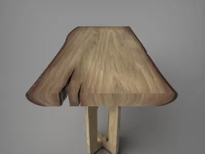 Rustic Wooden Table 3D model