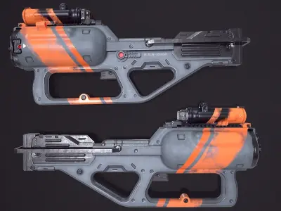 SciFi-Smg gun Low-poly 3D model