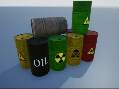 Lowpoly Metal Barrel Low-poly 3D model