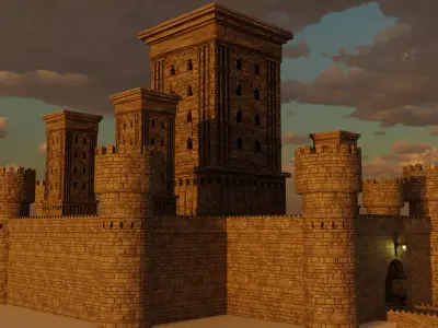 castle - mid poly - blender and FBX 3D model