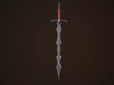 Stylized Fantasy Sword Low-poly 3D model