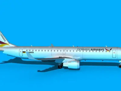 Embraer Emb-190 German Airways 3D model