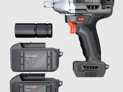 Battery-powered Impact Wrench W1 3D model