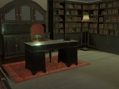 Victorian Styled Office  EEVEE Low-poly 3D model