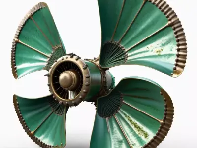 Ornate Steampunk Propeller Fan 3D model