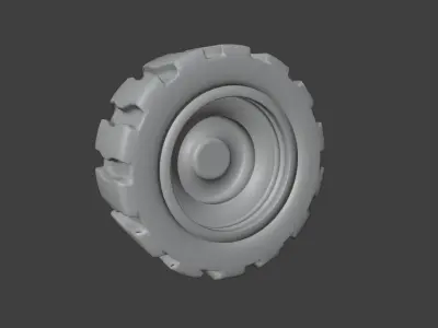 Weathered Off-road Wheel and Tire 3D Model 3D model