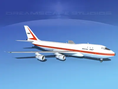  747-100 Jumbo Jet Boeing Aircraft 3D model