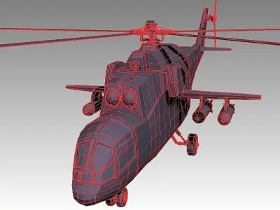 Helicopter low poly fictive Low-poly 3D model