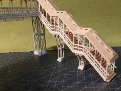 Modular covered footbridge 1-87 FDM 3D print model