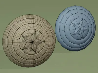 Captain America Shield - Blender Low-poly 3D model