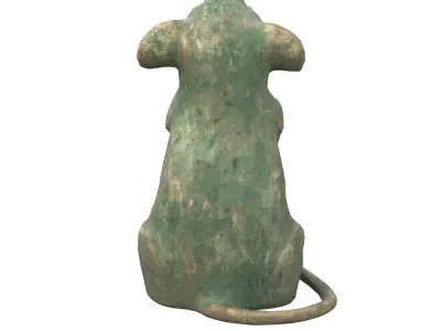 Rat oxydated statue Low-poly 3D model