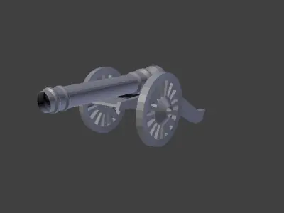 18th Century Field cannon Free low-poly 3D model