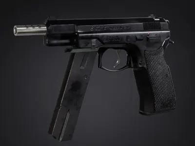 CZ75 Automatic Gun Low-poly 3D model