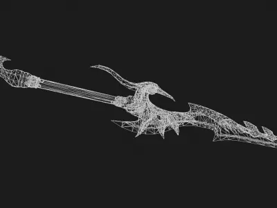 Futuristic Sword Low-poly 3D model 24