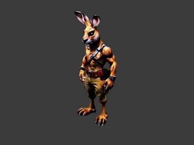 Rabbit Man Low-poly 3D model