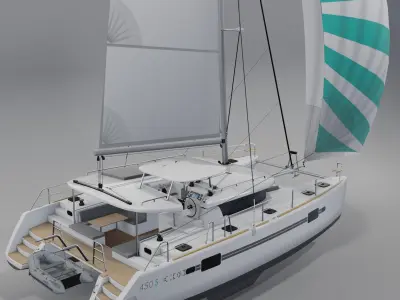 LAGOON 450-S Catamaran 3D Model PBR Rendering 2025 3D model 3D model