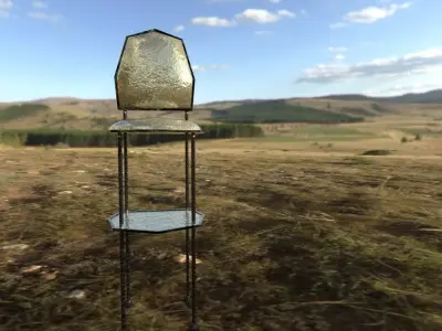 Bar Stool with Gold layered seats and frame Free low-poly 3D model