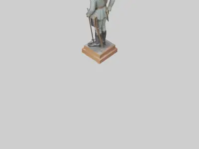 Historic Soldier Statue model Low-poly 3D model