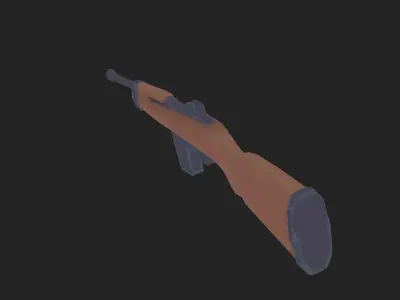 Painterly M1 Carbine Rifle Low-poly 3D model