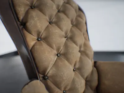 Dirty Old Antique Chair Low-poly 3D model