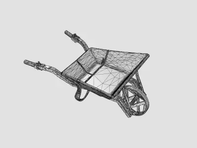 Wheelbarrow Low-poly 3D model buy
