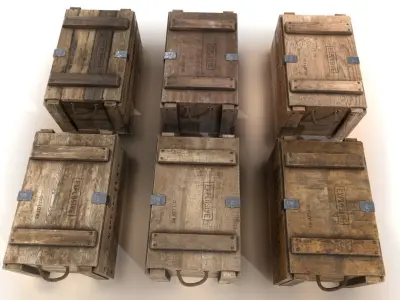 Explosives crate pack PBR Low-poly 3D model