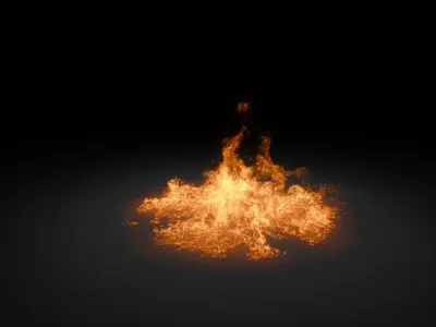 Big 3D Ground Fire Animation 3D model