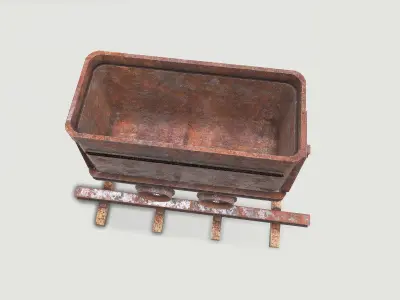 Mine Wagon 8 Low-poly 3D model