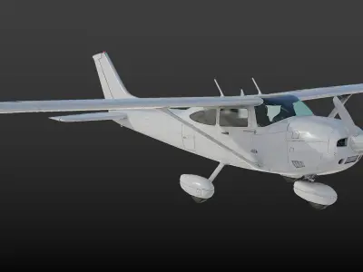 Cessna 182 Skylane ultralight Airplane Realistic Low-poly 3D model