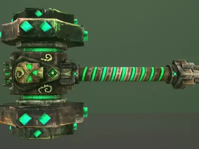 hammer undead Low-poly 3D model