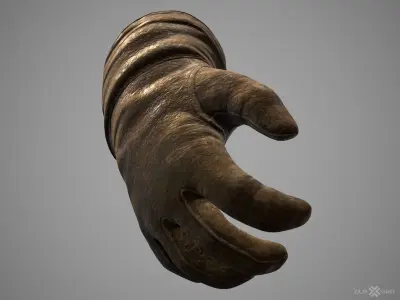 WWII Gloves Low-poly 3D model